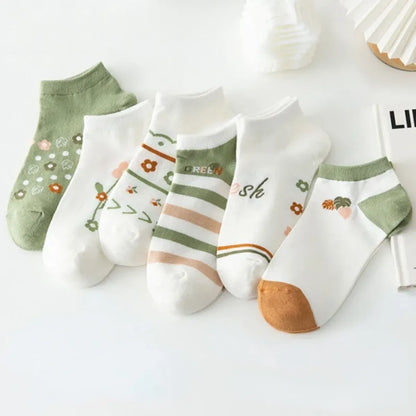 Ankle Boat Socks for Women - Breathable Spring Autumn Casual Socks