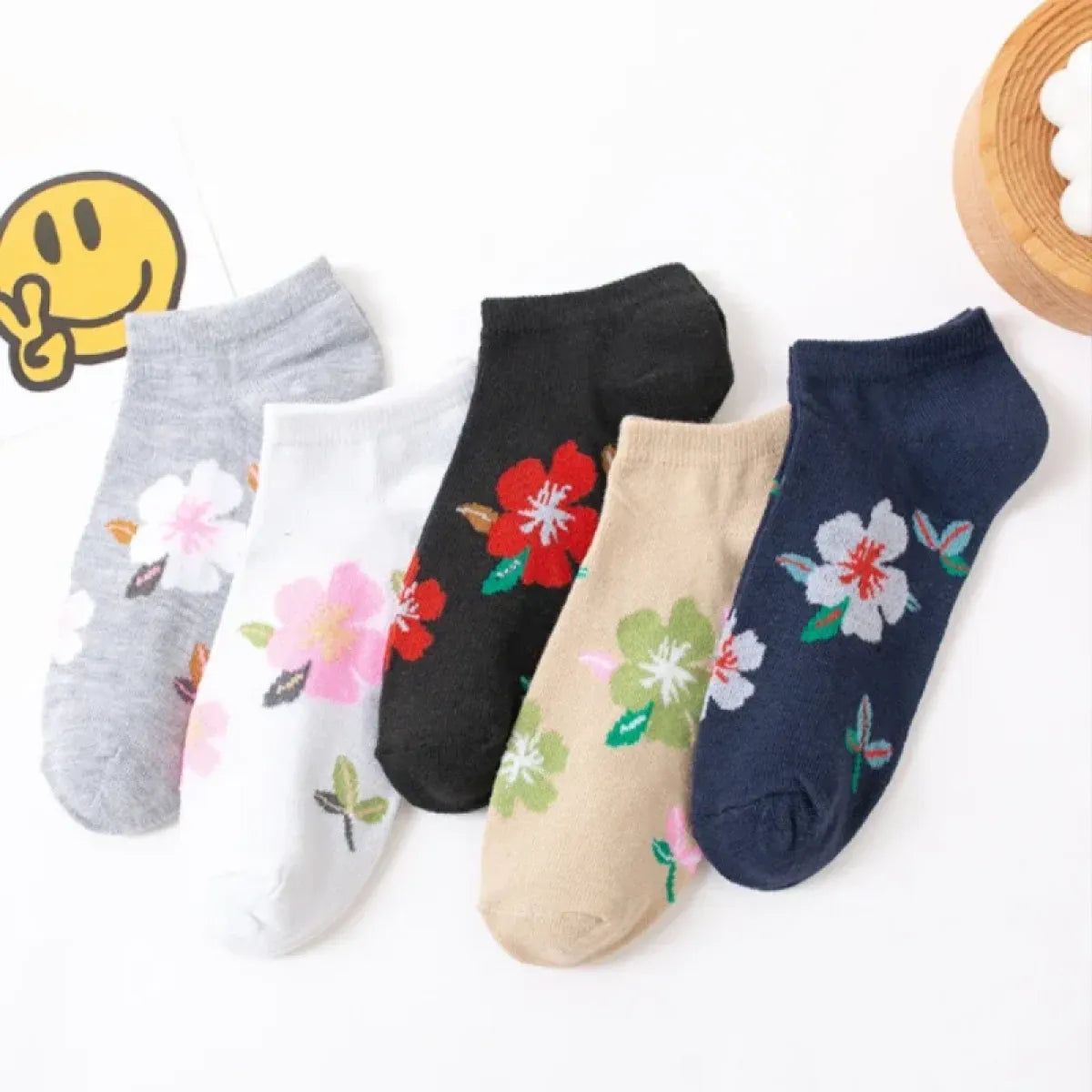 Ankle Boat Socks for Women - Breathable Spring Autumn Casual Socks