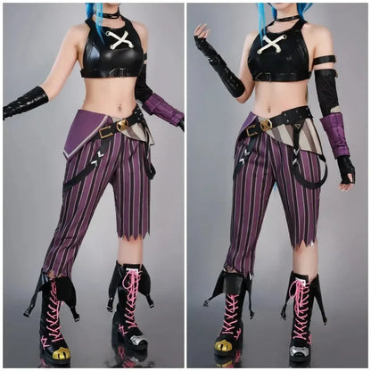 Arcane Jinx Cosplay Costume – LOL Season 2 Loli Outfit with Wig & Accessories
