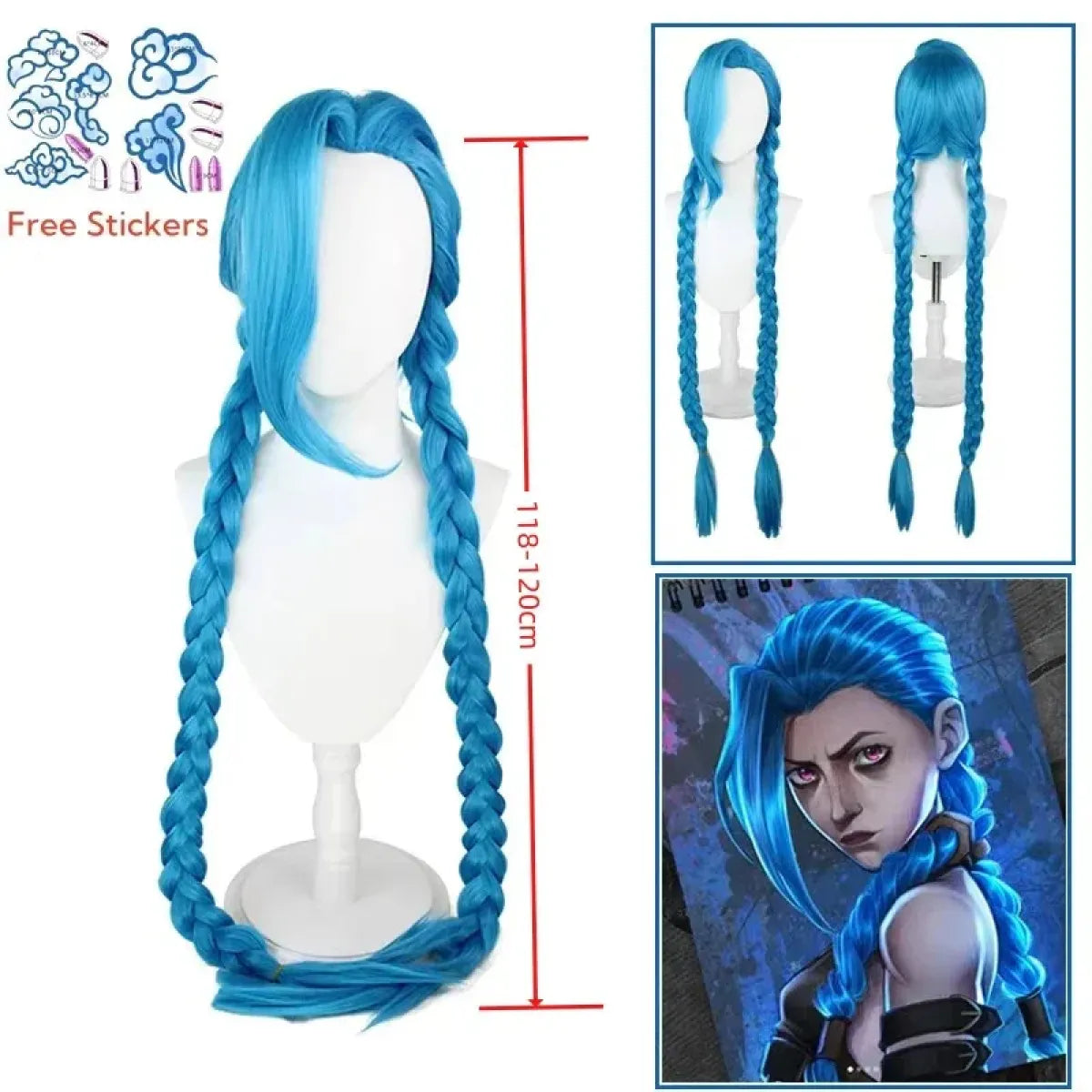 Arcane Jinx Cosplay Costume – LOL Season 2 Loli Outfit with Wig & Accessories