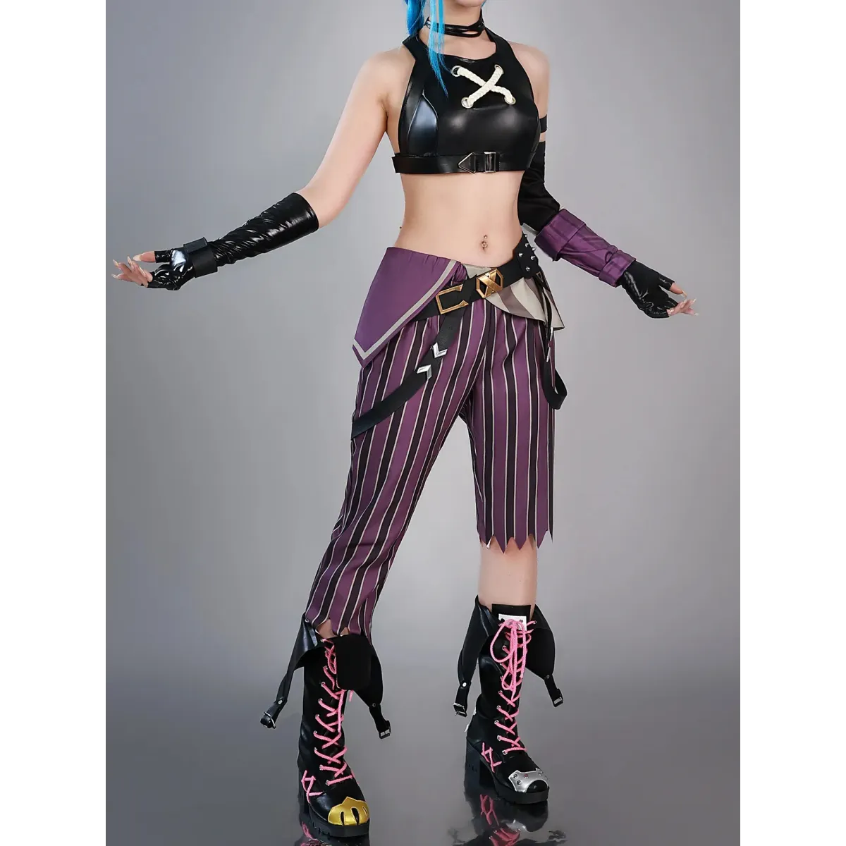 Arcane Jinx Cosplay Costume – LOL Season 2 Loli Outfit with Wig & Accessories