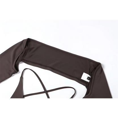 Backless Long Sleeve Crop Tops