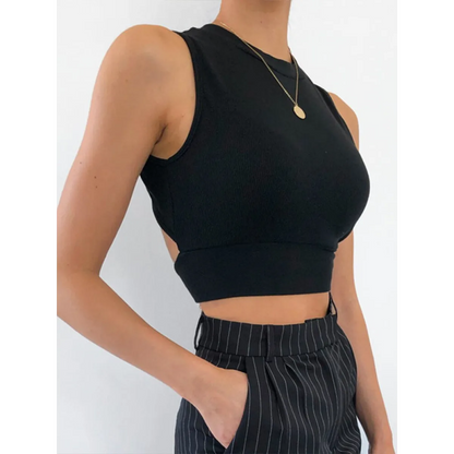 Casual Backless Streetwear Tops