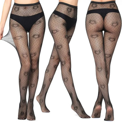 Black Lolita Fishnet Body High Socks