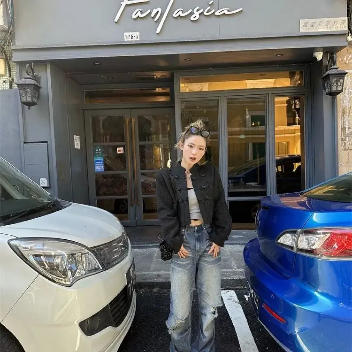 Black Qi Lolita Knit Cardigan – Neo-Chinese Y2K Long Sleeve Coat