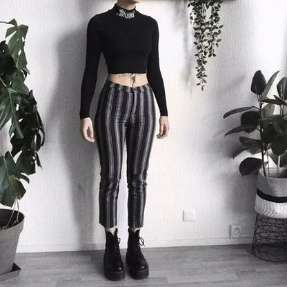 "Blessed" Goth Crop Top