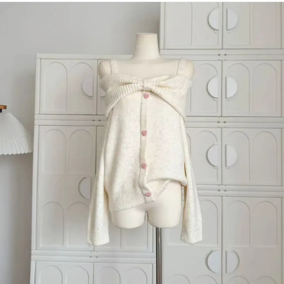 Bow Collar Knit Cardigan – Soft Harajuku Elegant Sweater