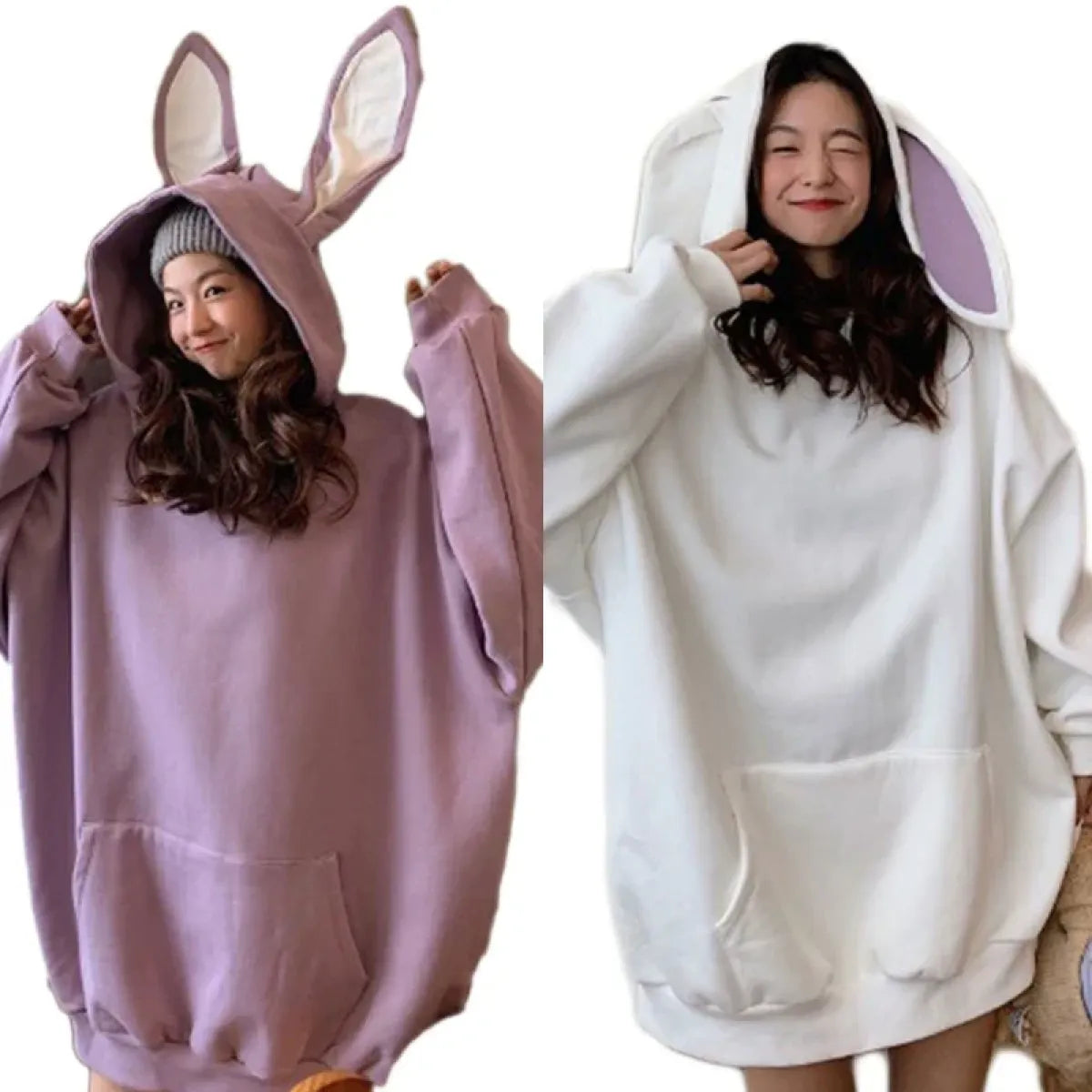 Bunny Ear Women's Hoodie - Cute Rabbit Long Sleeve Top