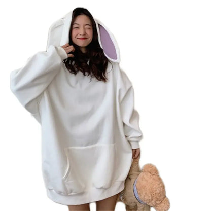 Bunny Ear Women's Hoodie - Cute Rabbit Long Sleeve Top