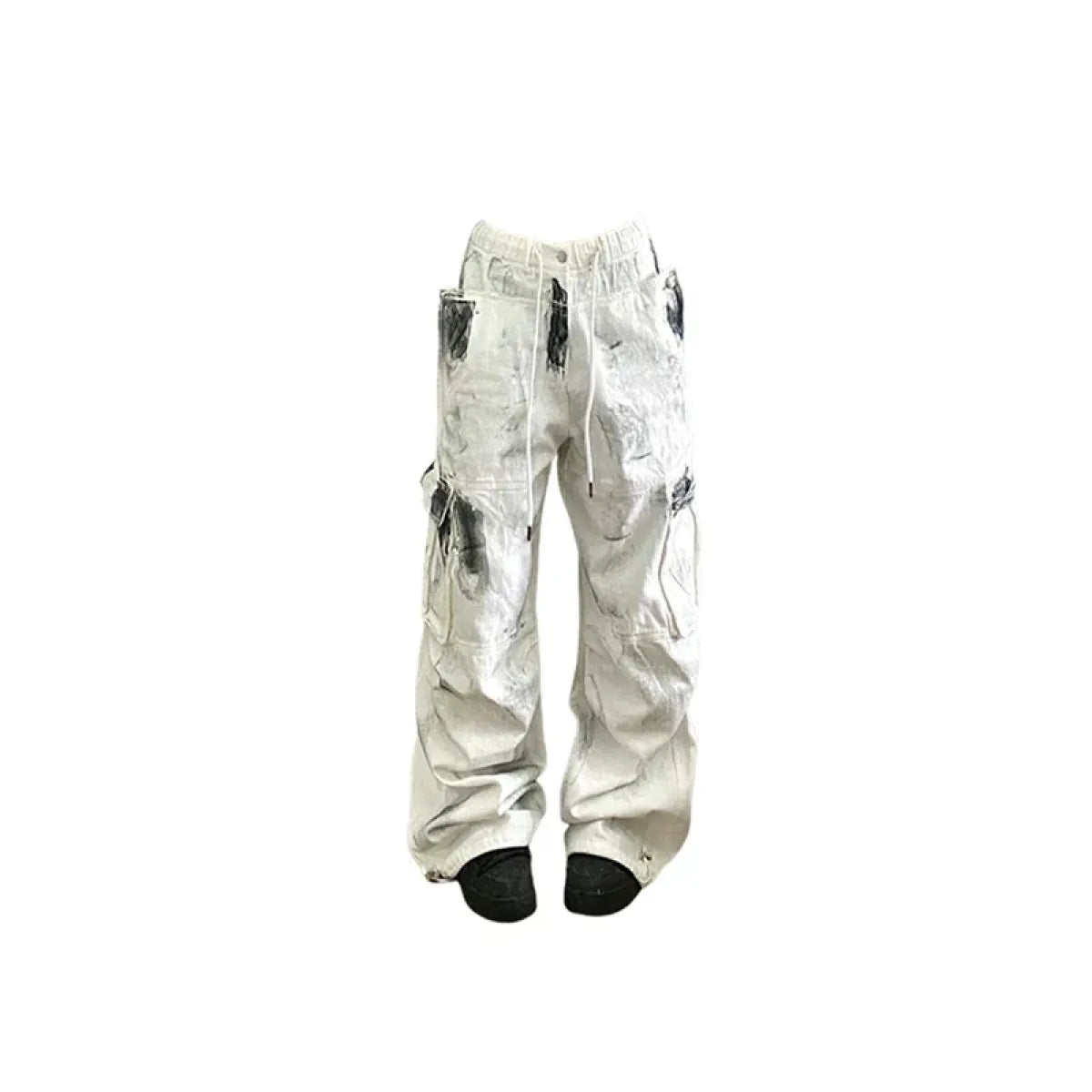 Y2K Vintage White Cargo Jeans - High Waist