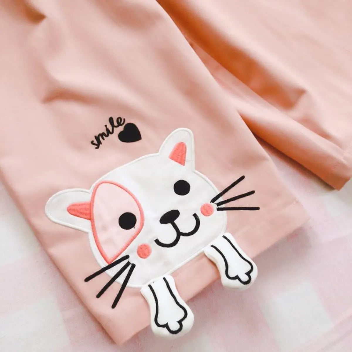 Cat Embroidered Harajuku Romper