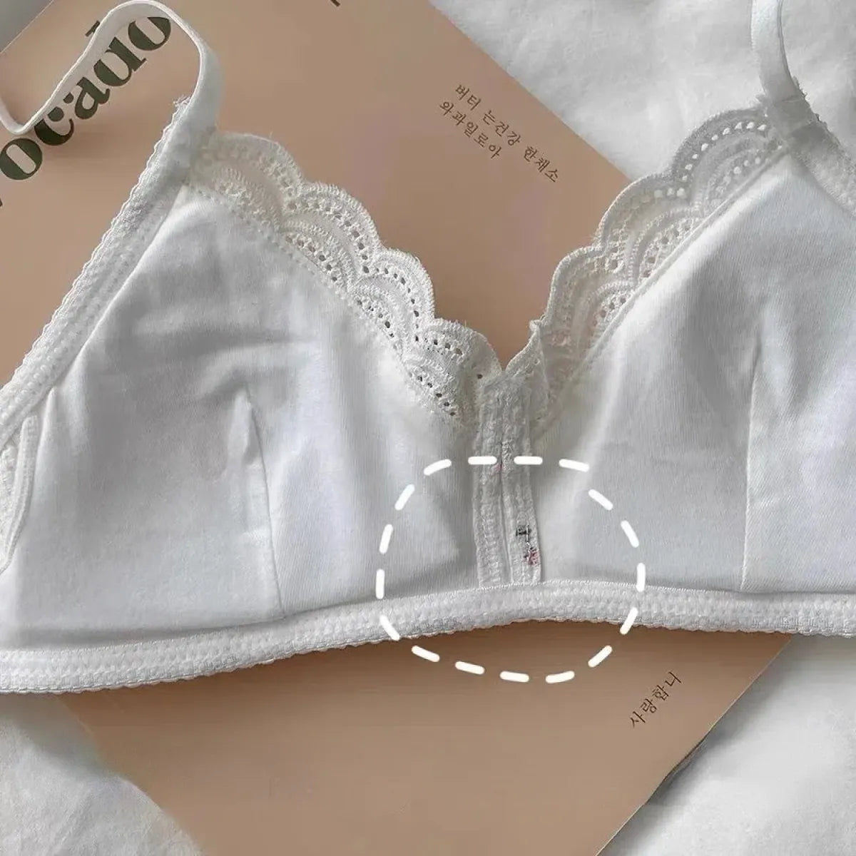 Cherry Print Lace Bra – Seamless Wire-Free Breathable Lingerie