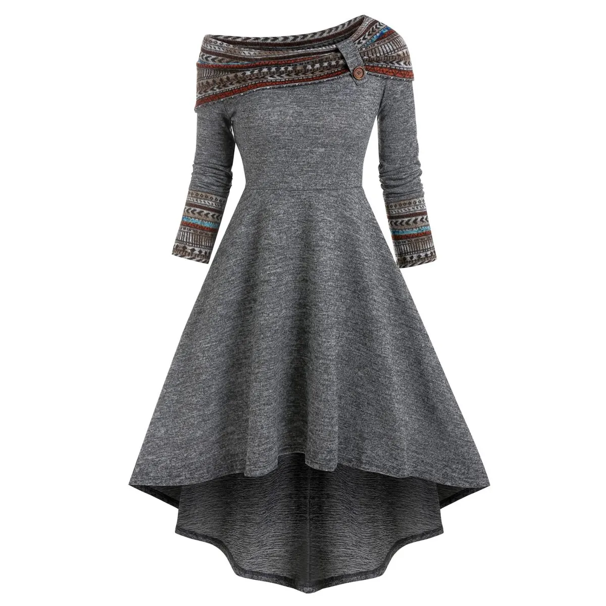 Cinched Striped Flare Dress