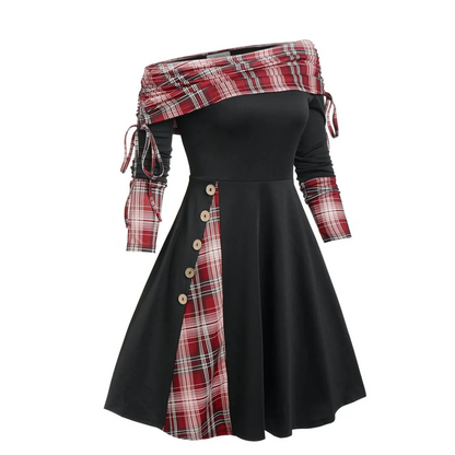 Cinched Striped Flare Dress