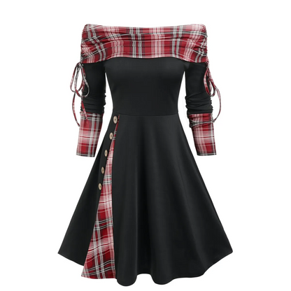 Cinched Striped Flare Dress