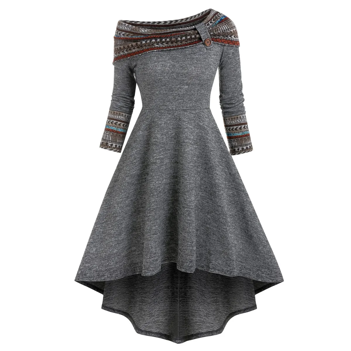 Cinched Striped Flare Dress