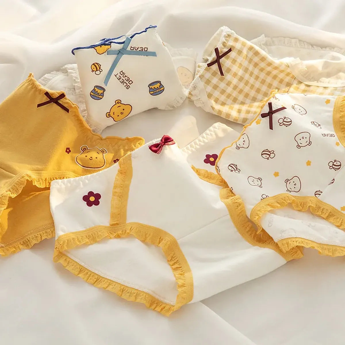 5-Pack Cotton Panties for Women - Plus Size Cute Soft Briefs Sexy Lingerie