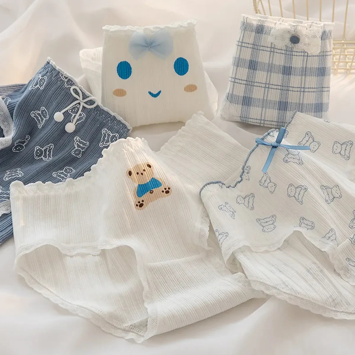 5-Pack Cotton Panties for Women - Plus Size Cute Soft Briefs Sexy Lingerie