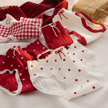 5-Pack Cotton Panties for Women - Plus Size Cute Soft Briefs Sexy Lingerie