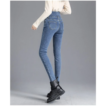 Thick Fleece High-waist Skinny Jeans