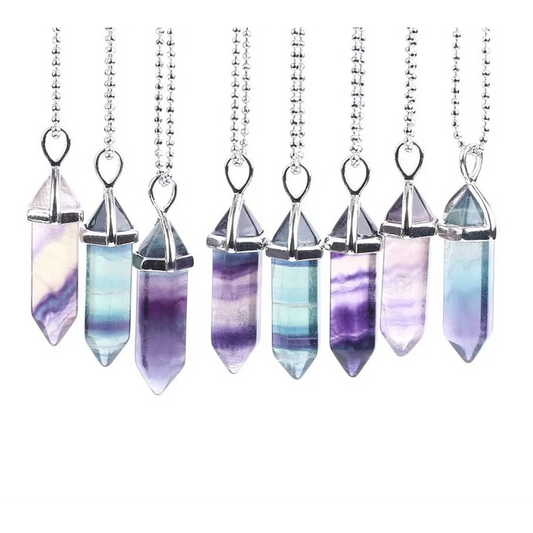 Colorful Fluorite Quartz Necklace