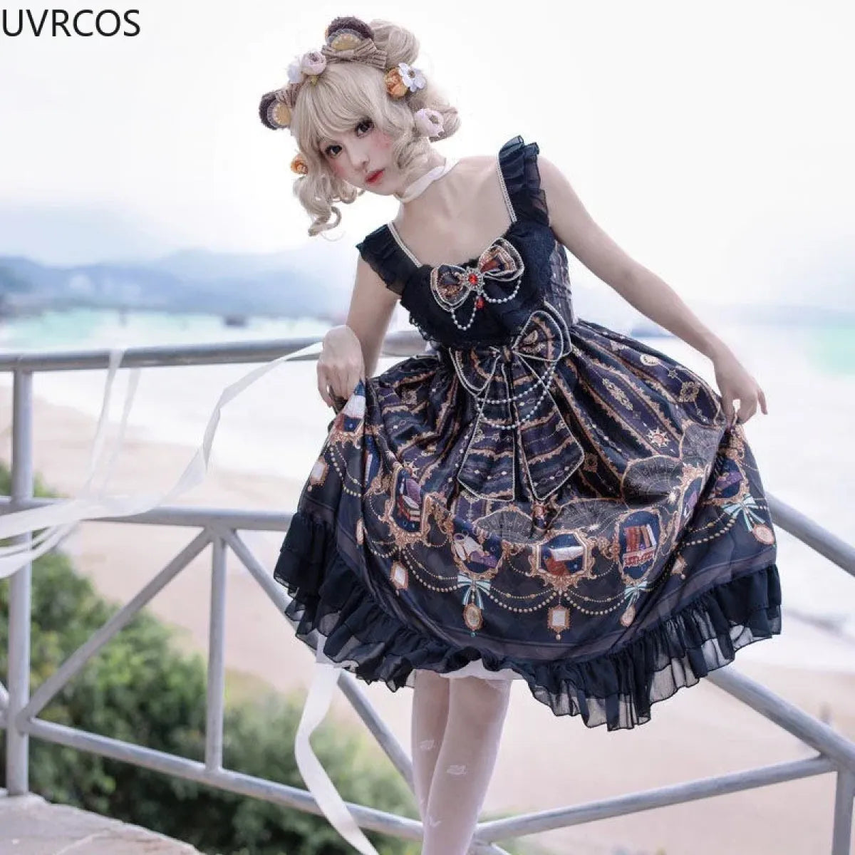 Victoria Vintage Gothic Lolita Star Bow JSK Dress