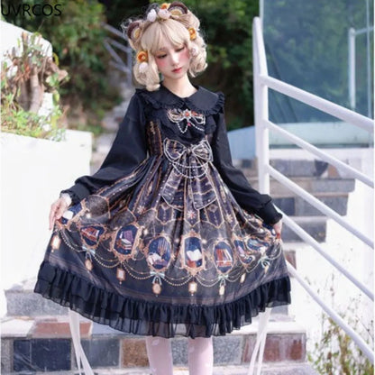 Victoria Vintage Gothic Lolita Star Bow JSK Dress