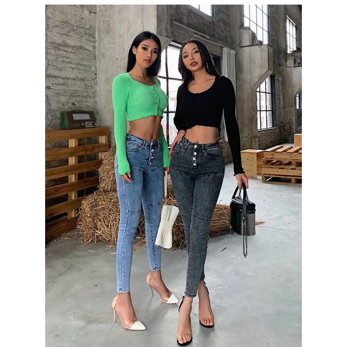 Women's High Waist Skinny Jeans