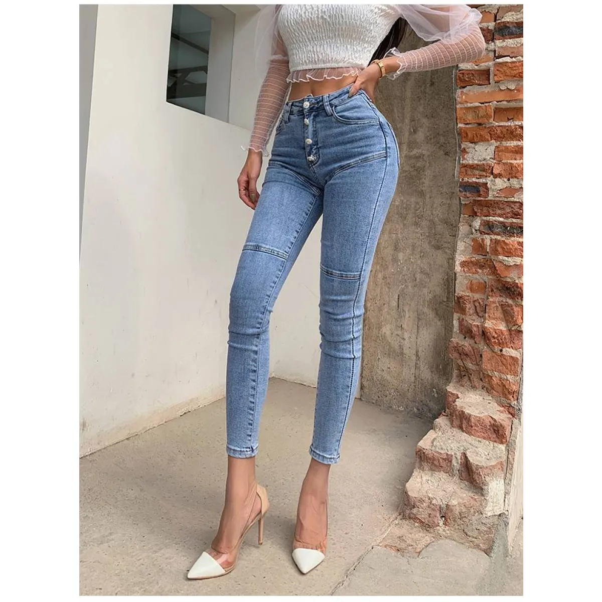 Women's High Waist Skinny Jeans