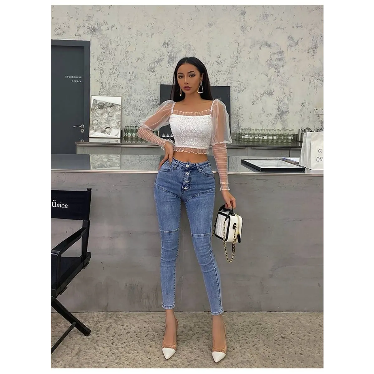 Women's High Waist Skinny Jeans