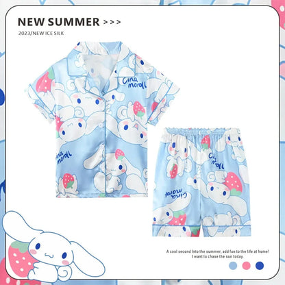 Anime Sanrio Kids Ice Silk Pajamas
