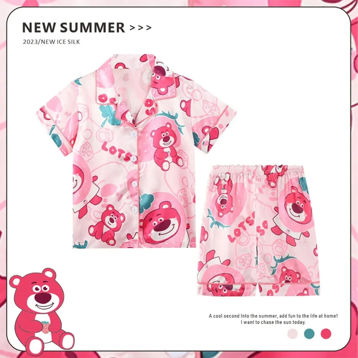 Anime Sanrio Kids Ice Silk Pajamas