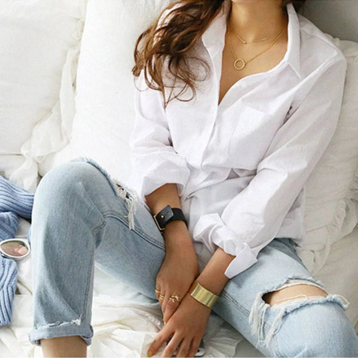 White Summer Blouse