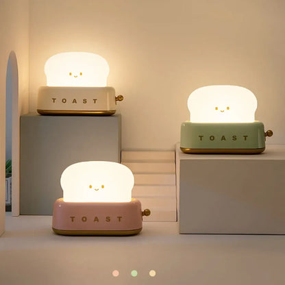 Toast LED Night Light – Kawaii Bread Lamp with Timer & Adjustable Brightness