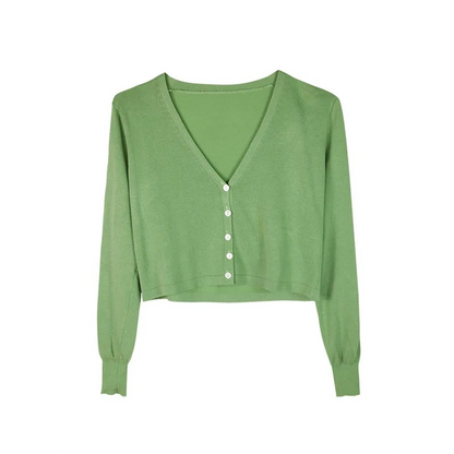 Women's Knitted Cropped Cardigan