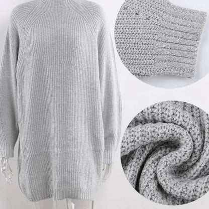 V Neck Ruffle Knitted Sweater Dress