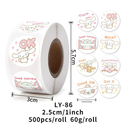 500PCS Cute Kuromi, Pochacco, My Melody Cartoon Stickers