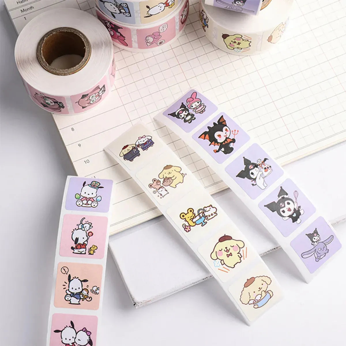 500PCS Cute Kuromi, Pochacco, My Melody Cartoon Stickers