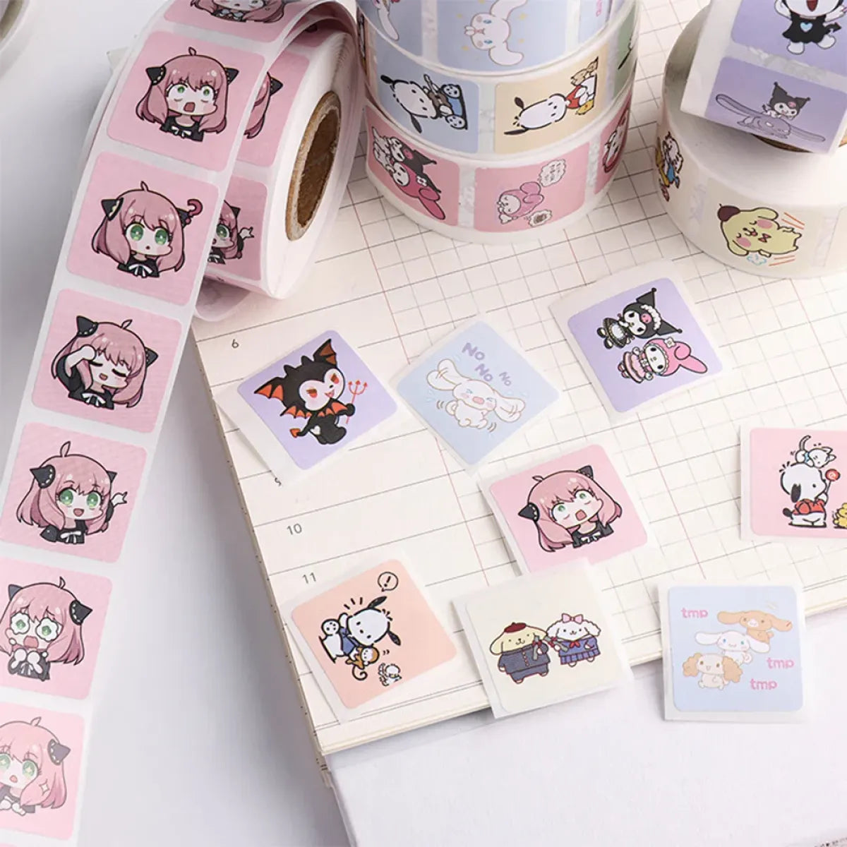 500PCS Cute Kuromi, Pochacco, My Melody Cartoon Stickers
