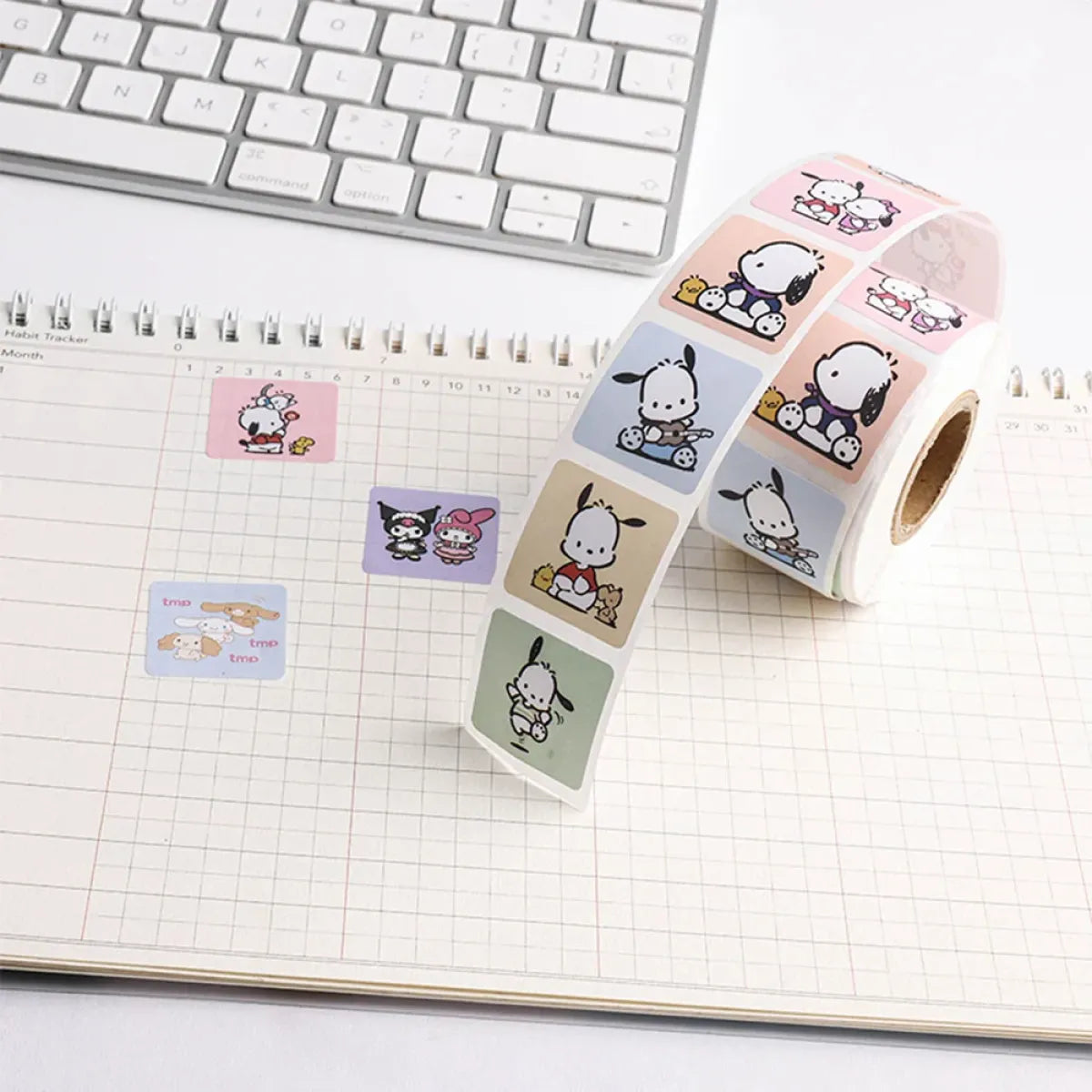 500PCS Cute Kuromi, Pochacco, My Melody Cartoon Stickers