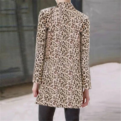 Women's Street Fashion Leopard Patterned Blazer