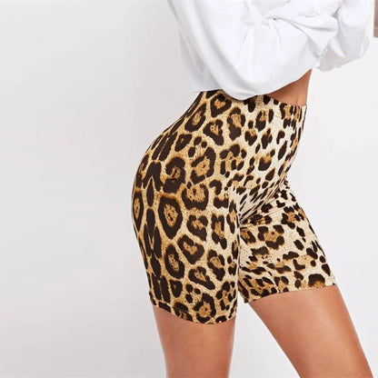 Women's Casual Leopard Printed Skinny Short Leggings