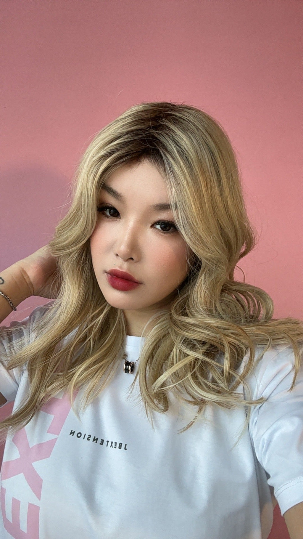 JBEXTENSION 18 Inches Curly Blonde Women Fashion Full Machine Wig LINDSAY【PLUS PERMATEASE】【BENDY EAR TABS】