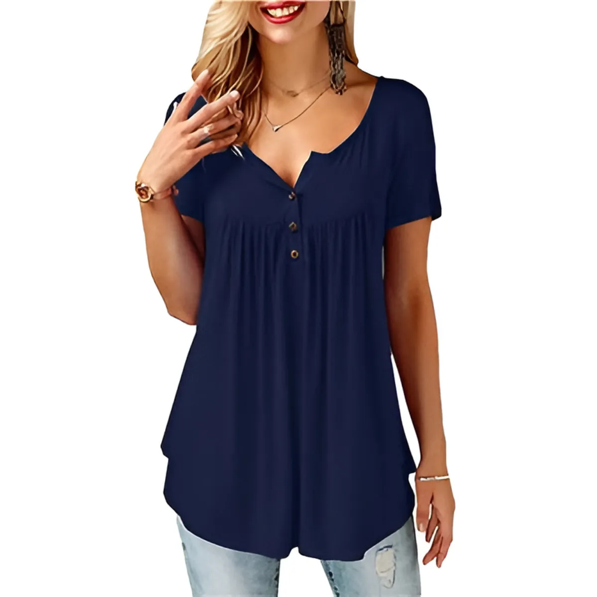 Women's Loose Summer V-Neck T-Shirt