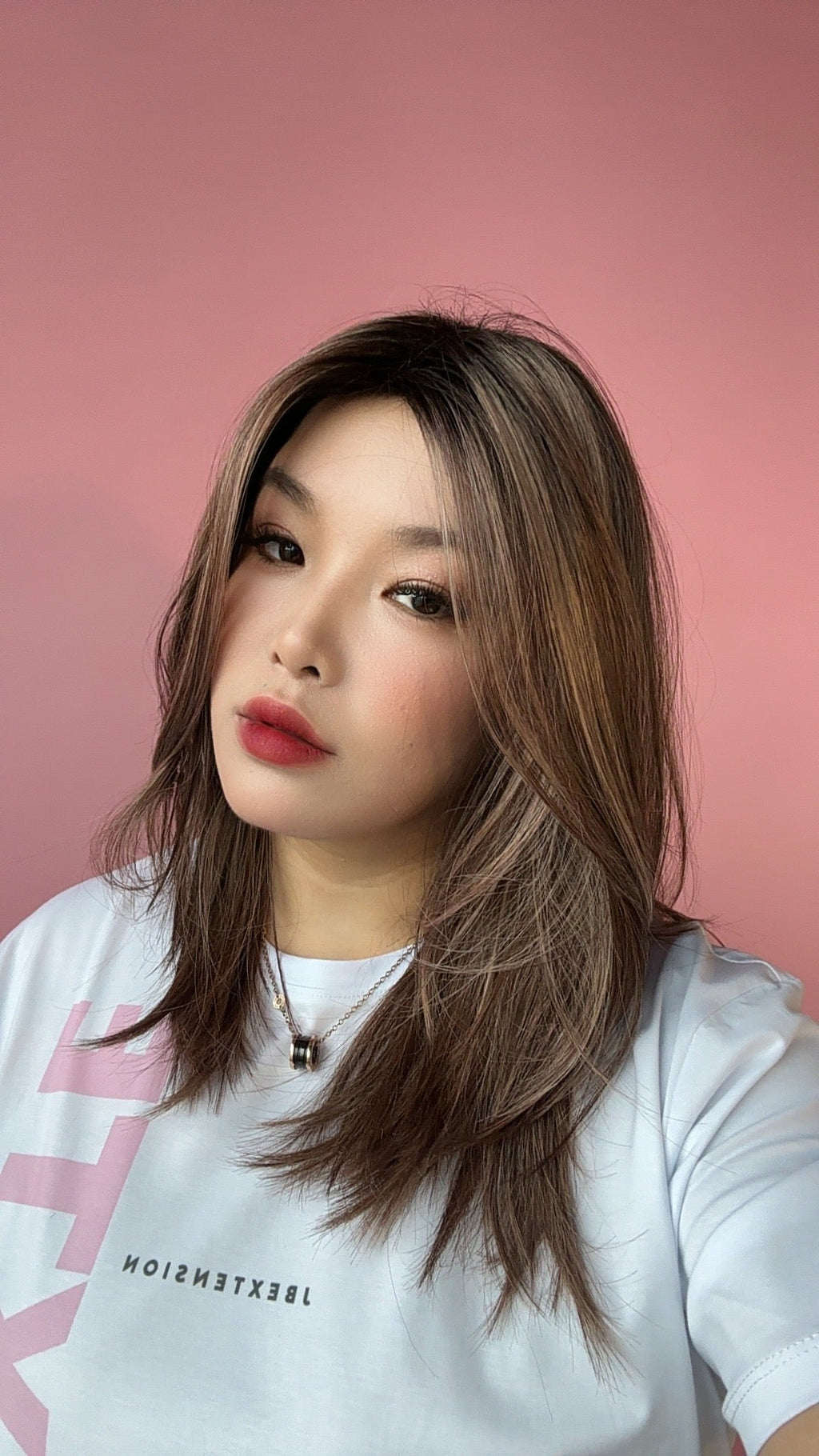 JBEXTENSION 18 Inches Ash Brown Women Fashion Full Machine Wig MADDY【PLUS PERMATEASE】【BENDY EAR TABS】