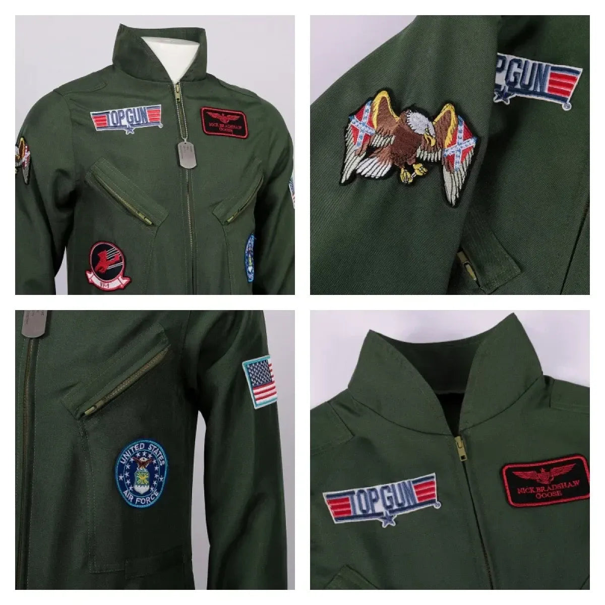 Top Gun Maverick Flight Suit – Pilot Cosplay Costume with Glasses