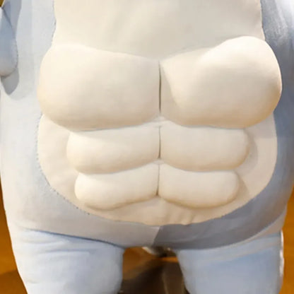 40CM Muscle Shark Plush Doll - Cartoon Strong Shark Stuffed Toy