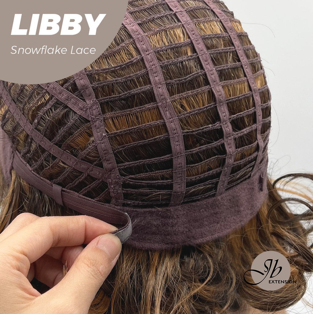 JBEXTENSION 11 Inches Wave Caramel Pre-Cut Side Part Snowflake Lace Frontlace Glueless Wig LIBBY【BENDY EAR TABS】