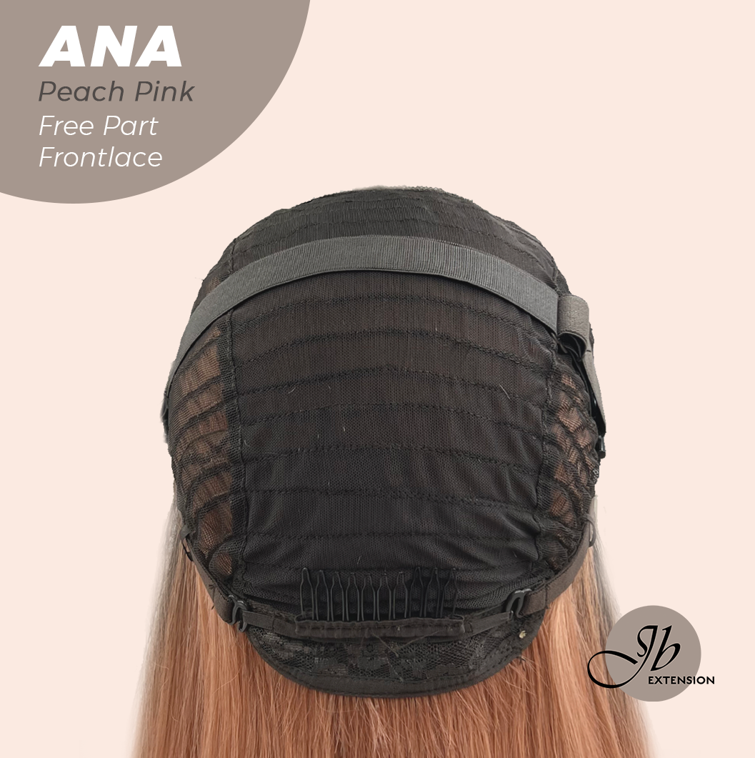 JBEXTENSION 28 Inches Peach Pink Straight 13X6 Free Part Frontlace Glueless Wig ANA PEACH PINK