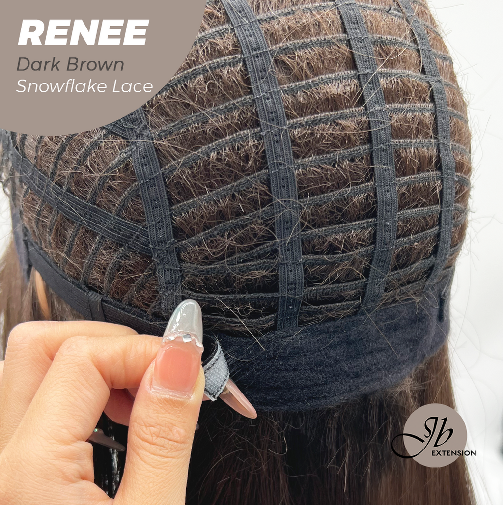 [PRE-ORDER] JBEXTENSION 21 Inches Dark Brown Pre-Cut T Part Snowflake Lace Frontlace Glueless Wig RENEE DARK BROWN【BENDY EAR TABS】